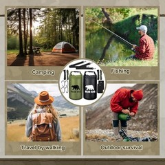 2 Sets Bear Food Bag for Camping Ultralight Food Bag Hanging 20l Black, Green