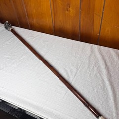 Vintage Owl Head Walking Cane 37 Inch Wood Shaft Bird Handle Collectible Decor
