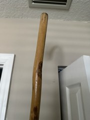 Antique Vintage Handmade German Knotty Walking Stick Cane Real Wood One Piece