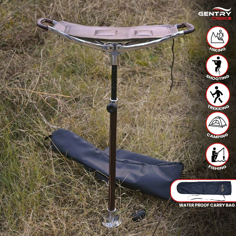 Outdoor Shooting Stick Adjustable Seat Hunting Stick Chair Camping Waking Cane