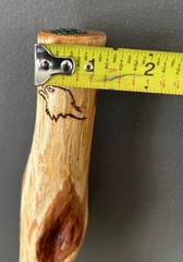 Diamond Willow Wood Hiking Stick – 52″ – Compass top, paracord grip/lanyard
