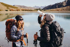 Trekking Poles – Carbon Fiber Monopod Walking or Hiking Sticks with with Accesso
