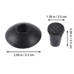 4 Pairs Rubber Tips Set Replacement for Trekking Poles Heavy Duty Walking Covers