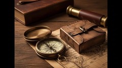 2.5″ Robert Frost Poem Compass with Handmade Leather Carry Case Free Rustic V…