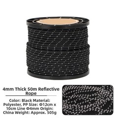 Weather Resistant Reflective Rope for Outdoor Camping 50 Meter Strong Rope