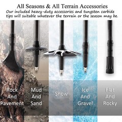 2X Hiking Trekking Poles Nordic Walking Sticks Adjustable Anti-shock Alpenstock