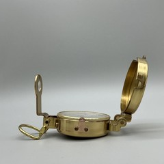 Brass Lensatic Compass Pocket 50mm Military Hiking Sighting Gold Tone Camping