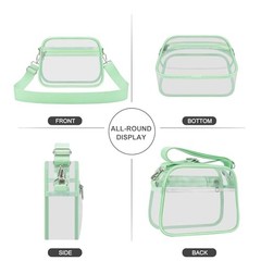 Clear Bag for Stadium Events Clear Sports Fan Handbags Medium Avocado Green