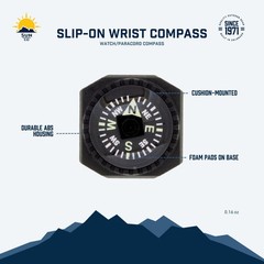 Durable Slip On Wrist Compass Luminous Liquid Filled for Hiking Camping Survival
