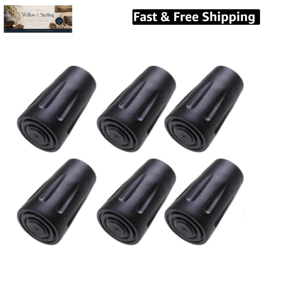 6pcs Walking Stick Tips, Replacement Rubber Tips for Walking Sticks, Trekking…