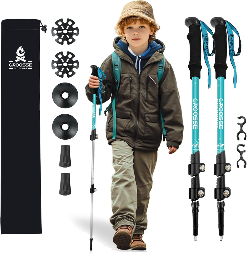 Lightweight Collapsible Kids Hiking Poles – Retractable Kids Hiking Stick, Teles