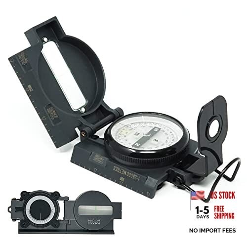 POLARIS Lensatic Compass with Inclinometer for Survival Hiking Tactical Boy