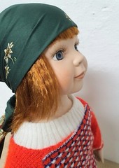 Porcelain Doll 46cm NJSF Red Hair Character Face Costume Outfit