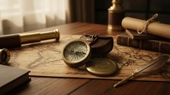 Antique Brass Pocket Compass with Leather Case Gifts | Engraved Compasses for…