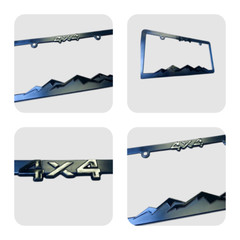 OFF ROAD Black on Black 4X4 License Plate Frame Bracket