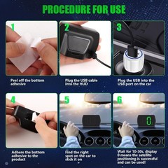 Velocimetro digital GPS para auto MPH HUD universal con pantalla LED grande