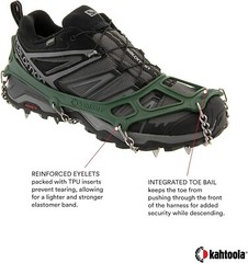 Kahtoola MICROspikes -snow, ice, trail hiking crampons – GREEN, XL