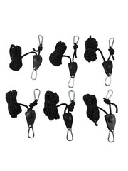 6pcs Outdoor Pulley Regulators Kit with Metal Alloy Pulleys Reflective Rope