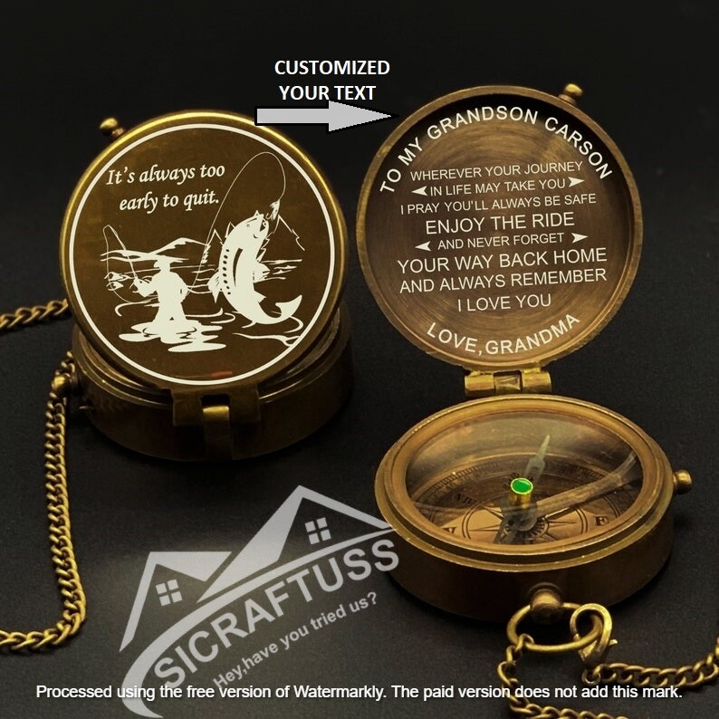 Personalized Brass Compass – To My Son Brass Compass – Hiking Brass Compass Gift