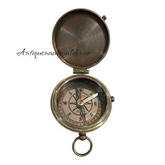 Robert Browning Engraved Antique Brass Compass – Personalized Gift for Couples
