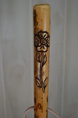 Flower with Vine Carved Walking Stick, Hand-carved Hiking Staff, Made in USA