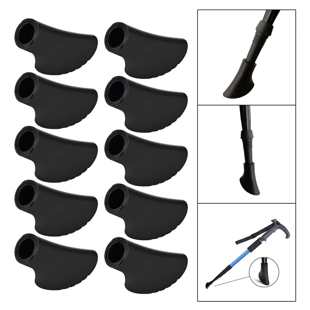 10 Pieces Trekking Poles Tips Accessories Boot Tips Cover 11mm Hole Diameter