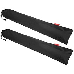 2Pcs Tent Pole Bag, 31.5in Trekking Poles Carrying Bag Tent Stakes Bag Black