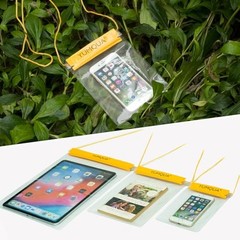 Clear Waterproof Bags 5 Pack Set, Watertight Pouch Holder for Document Yellow