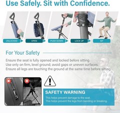 Ta-Da Chair Series 2 PRO, Portable Trekking Hiking Pole, Folding Walking Stic…