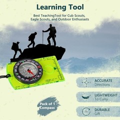 NEW Orienteering Compass, Hiking Survival Compas, Compasses Kids for green 2PCS