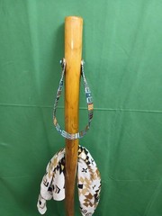 HIKING/WALKIN STICK MADE FROM NM YUCCA PLANT 51″ 12.8 OZ with bandana and holder