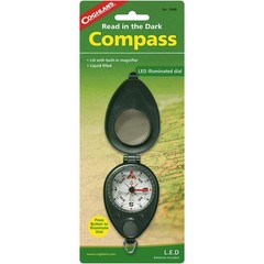 Coghlan’s Compass with LED Light Illuminated w/ Built-in Magnifier, Folding Case