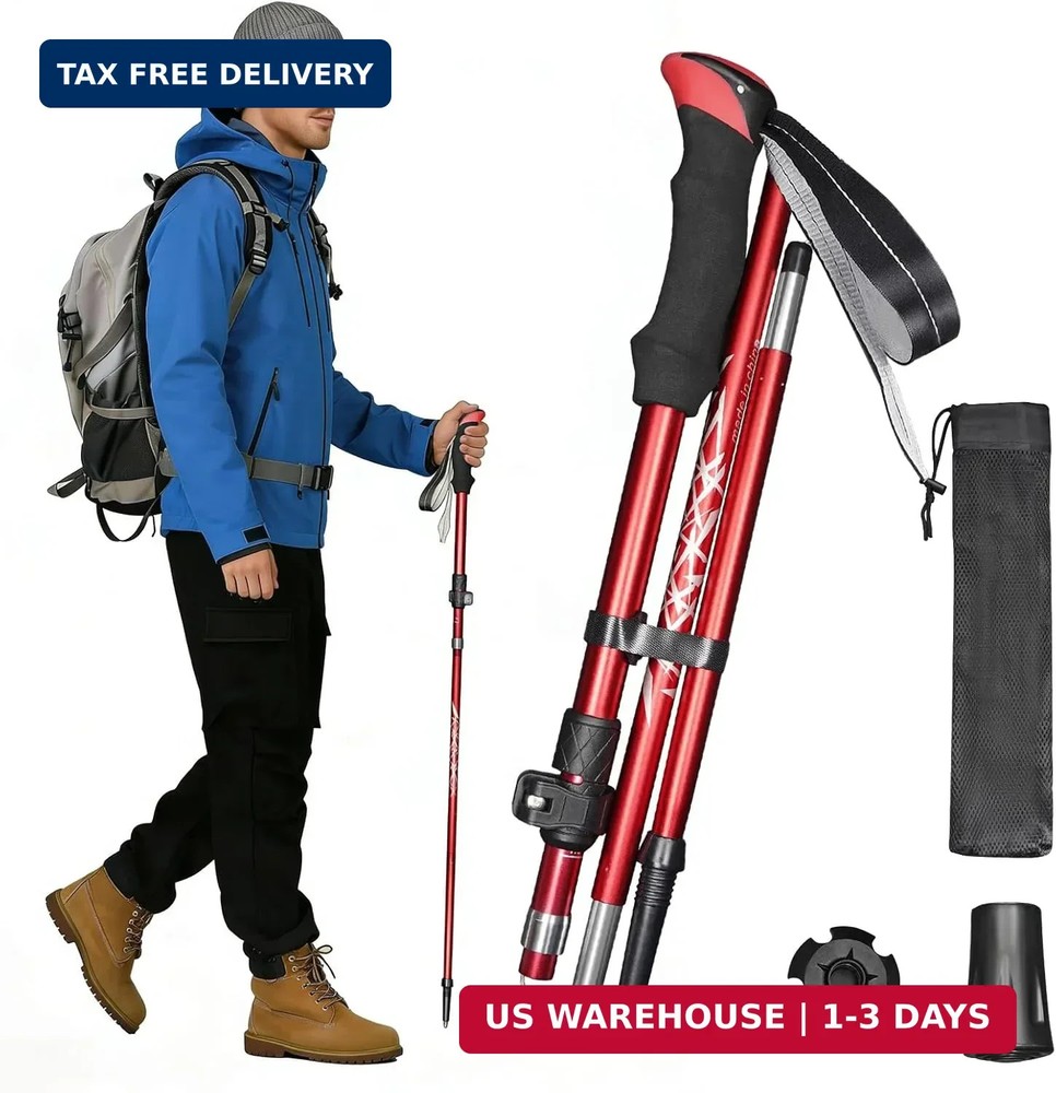 Deepfeel Collapsible Trekking Pole Adjustable Hiking Pole – Aluminum Alloy 7075