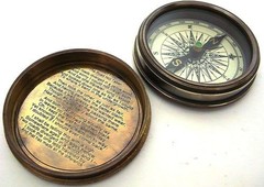 Robert Frost Poem Compass-Pocket Compass w Leather Case Rustic Vintage Home Deco