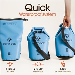 Waterproof Dry Bag – Roll Top Waterproof Backpack Sack Keeps 40L Light Blue
