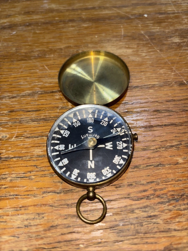Vintage German Brass Hunting Hiking Compass