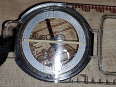 USSR Soviet Sporting Liquid Scout Compass with Magnifier Ruler Kompass, NEW