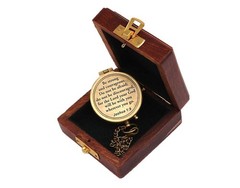 Be Strong And Courageous Engraved Compass Baptism Communion Gift for Boys
