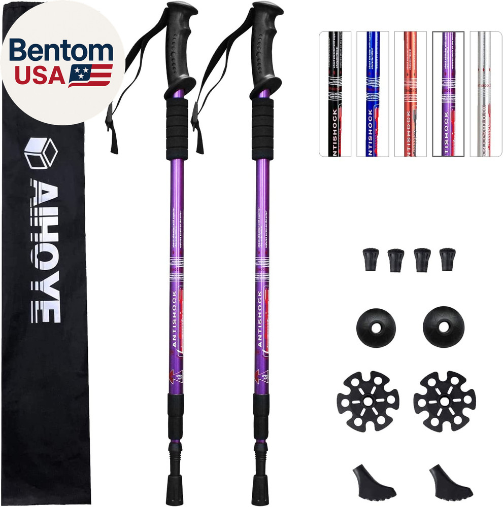 Hiking Trekking Poles, 2 Pack Collapsible, Lightweight, anti Shock, Walking Stic