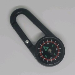 Black Lightweight Plastic Carabiner Compass for Hiking Direction