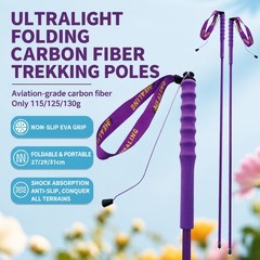 Trekking Poles Ultralight Foldable Hiking Sticks High Strength Carbon Fiber