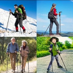 Trekking Pole Hiking Walking Stick Anti-shock Adjustable, Buy 2 And Save More