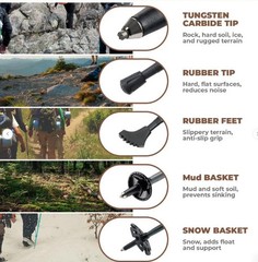 Qunature Hiking Poles,Trekking Poles,Foldable Adjustable 110–130 cm,Ultralight