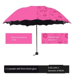 Water Activated Umbrella with Floral Patterns for UV Protection and Rain Safety