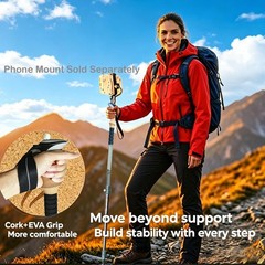 Lightweight Collapsible Trekking Poles with 1/4″ Thread for Hiking 2 Pack