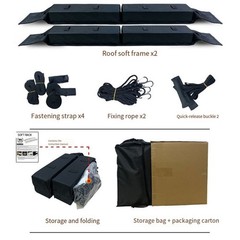 Soft Roof Rack Pads for For kayak Rack with Straps Ropes Buckles and Storage