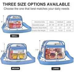 Clear Bag for Stadium Events Clear Sports Fan Handbags Purses Large Sky Blue