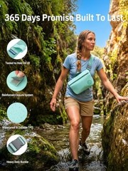 IPX7 Waterproof Fanny Pack with Magnetic One-Hand Closure, Durable 2.5L Mint