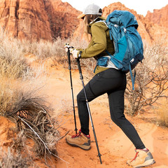 Genuine Guide Gear Pivot Trekking Poles, Durable 3-Piece Folding Trekking Pole,
