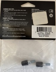 Black Diamond NEW Black Rubber Tech Tips, 2ct, Quiet & Non-scratching Traction!